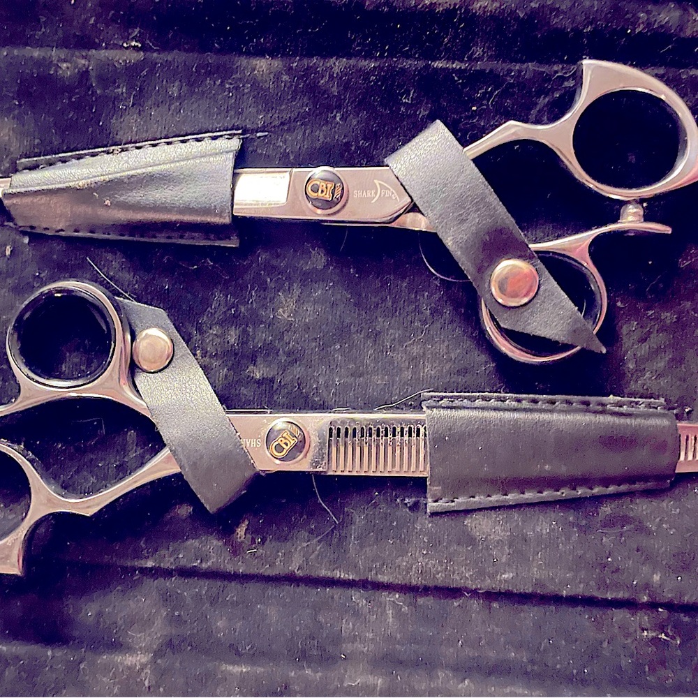 Shark Fin Shears Japanese Steel Professional 1 Monarch $600 1 texture $400